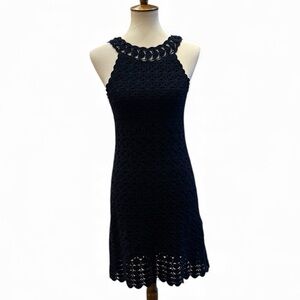 Diane von Furstenberg Killian Crochet Knit Dress Black Size S